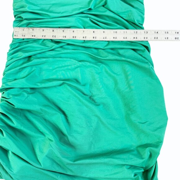 Kikiriki Ruched Bodycon‎ Mini Dress Womens M Party Kelly Green St Patrick's Day - Picture 9 of 10